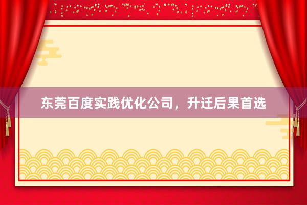 东莞百度实践优化公司，升迁后果首选